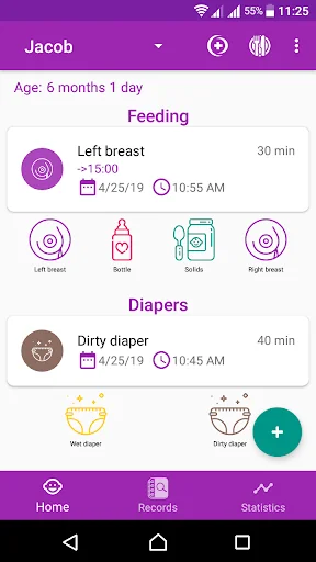 Baby App: feeding, sleep