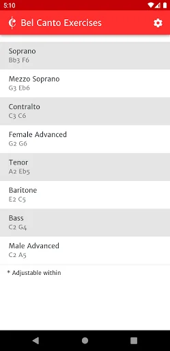 Bel Canto Exercises screenshot 1
