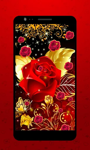 Golden Rose Live Wallpaper HD screenshot 1