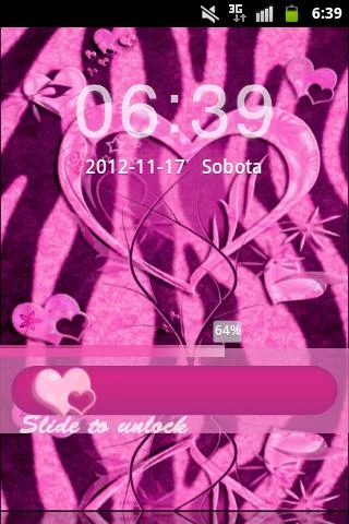 Zebra Heart Pink GO Locker screenshot 1