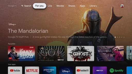 Google TV Home screenshot 1