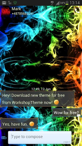 Rainbow Smoke Theme GO SMS screenshot 2