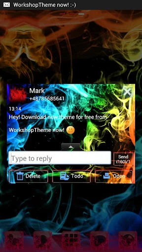 Rainbow Smoke Theme GO SMS screenshot 3