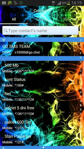Rainbow Smoke Theme GO SMS screenshot 4