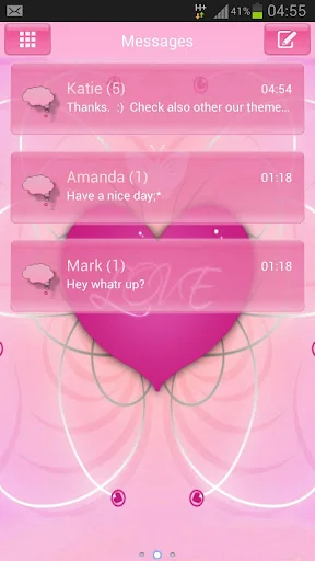 Romantic Theme GO SMS Pro screenshot 1