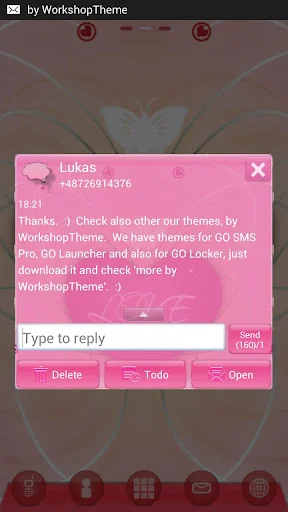 Romantic Theme GO SMS Pro screenshot 4