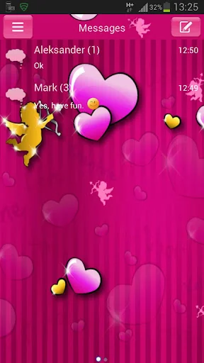 lovely Pink Theme GO SMS Pro screenshot 1