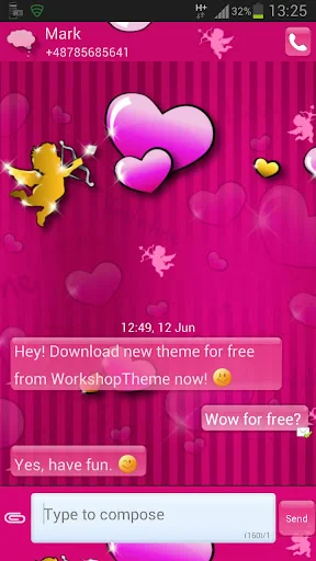 lovely Pink Theme GO SMS Pro screenshot 2