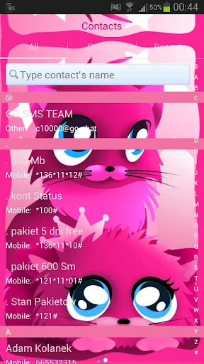 Pink cats theme 4 GO SMS Pro screenshot 3