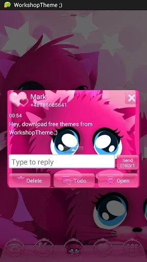 Pink cats theme 4 GO SMS Pro screenshot 4