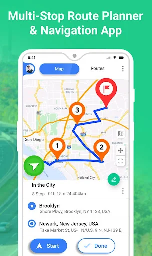 GPS Route Planner screenshot 1