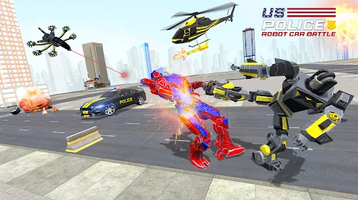 US Robot Police Car Transform