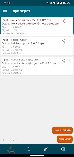 apk-signer screenshot 1