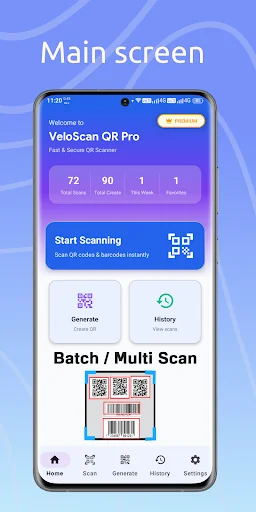 QR Barcode Scanner VeloScanPro