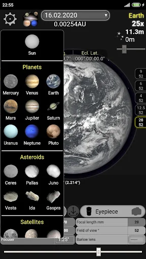 Telescope calculator screenshot 3