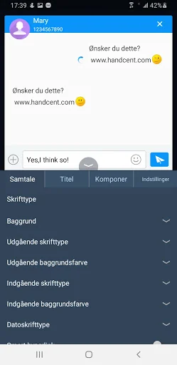 Handcent Next SMS Danish Langu screenshot 1