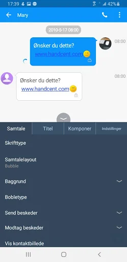 Handcent Next SMS Danish Langu screenshot 2