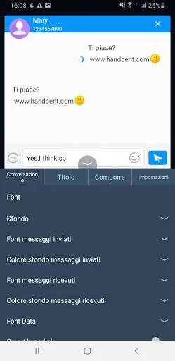 Handcent SMS Italian Language  screenshot 1