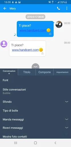 Handcent SMS Italian Language  screenshot 2