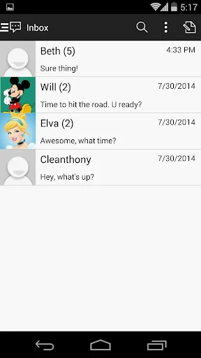 Handcent 6 Skin (ICS style) screenshot 2