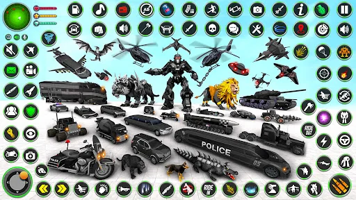 Police Tiger Robot Car Game 3D