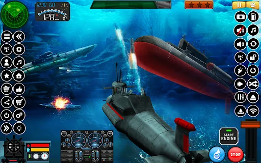 Submarine Navy Warships battle