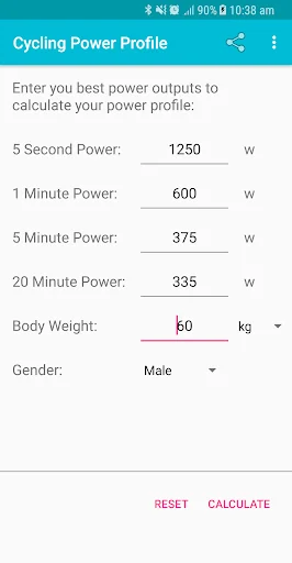 Cycling Power Profile