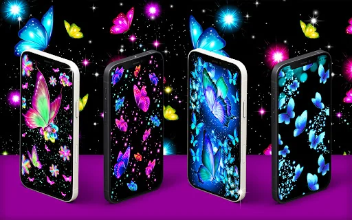 Neon butterfly glow wallpapers