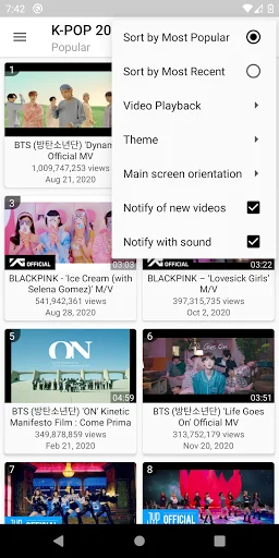 K-POP Tube - Popular & Recent screenshot 4