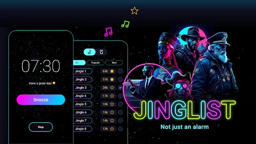 Music Alarm Clock - Jinglist screenshot 1