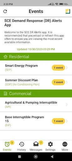 SCE DR Alerts screenshot 1