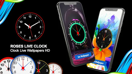 Roses Live Clock Wallpaper