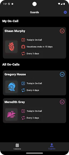 Guardians -  On Calls Calendar screenshot 1