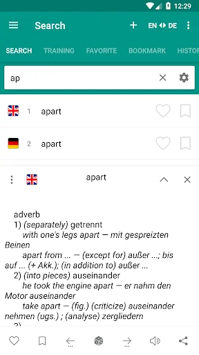 English - German dictionary