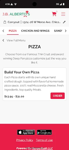 J.B. Alberto's Pizza screenshot 3