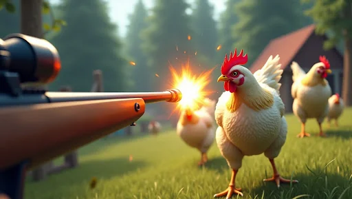Chicken Gun Attack Shooter screenshot 1