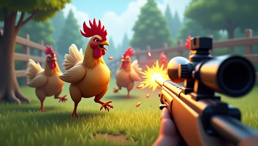 Chicken Gun Attack Shooter screenshot 3