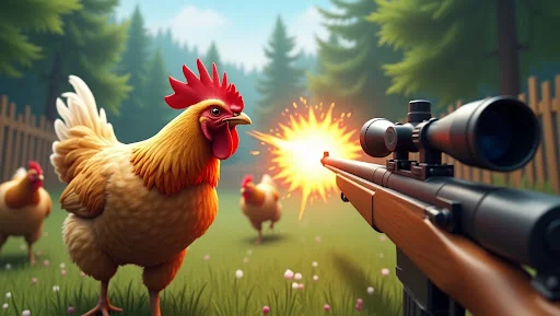 Chicken Gun Attack Shooter screenshot 4