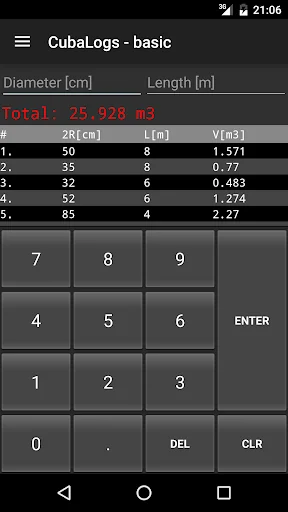 CubaLogs timber volume calc