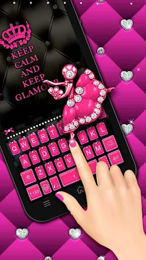 Pink Glamour girl Keyboard The screenshot 1