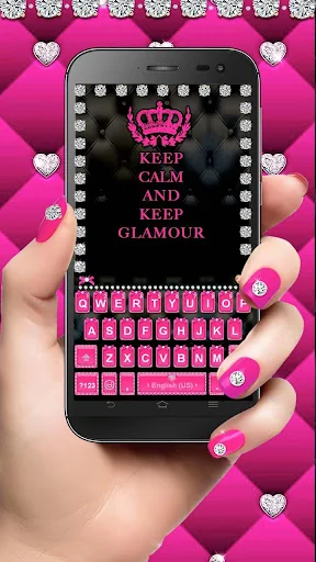 Pink Glamour girl Keyboard The screenshot 3
