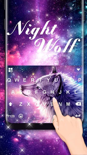 Starry Wolf Keyboard Theme screenshot 2