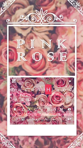 Pink Rose Keyboard - rose keyb screenshot 1