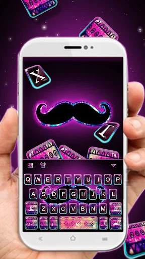 Amusing Neon Beard Keyboard Th