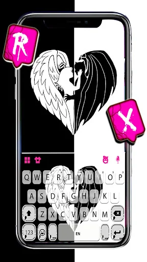 Angel Devil Love Keyboard Back