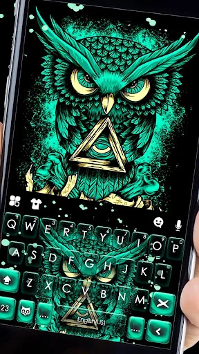 Angry Owl Art Keyboard Theme