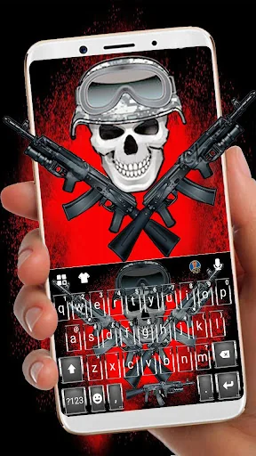 Armed Skull Keyboard Theme screenshot 1