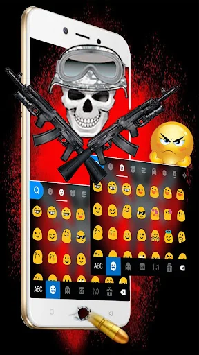 Armed Skull Keyboard Theme screenshot 2