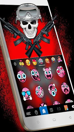 Armed Skull Keyboard Theme screenshot 4