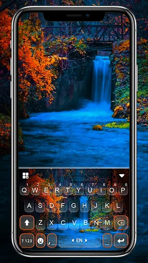Autumn Waterfall Keyboard Back